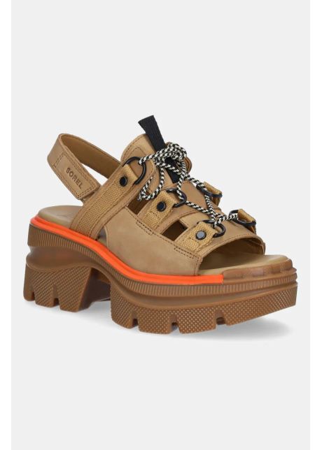 Sorel sandale din nubuc rein cb lace platform he culoarea bej 2113101263