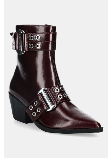 Steve Madden botine Splurge culoarea bordo, cu toc drept, 11004772