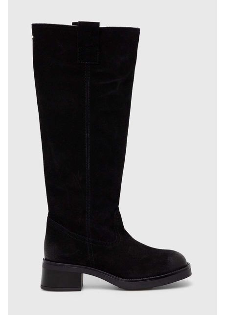 Steve madden cizme din piele intoarsa banner femei culoarea negru cu toc plat sm11003092