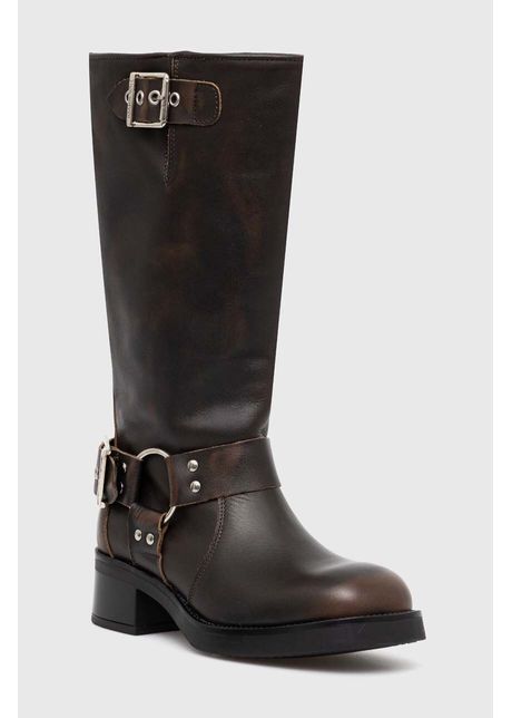 Steve madden ghete de piele beau femei culoarea maro cu toc drept sm11003069