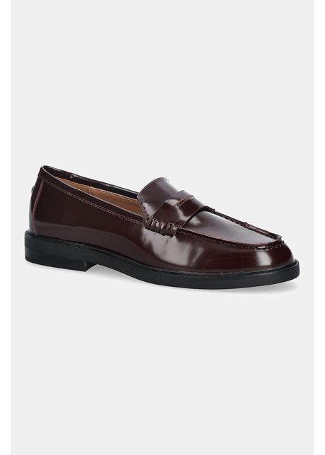 Steve Madden mocasini de piele Adison culoarea bordo, cu toc plat, 11004736