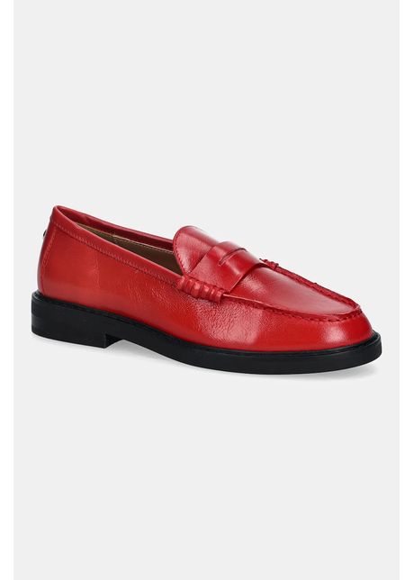 Steve Madden mocasini de piele Adison culoarea rosu, cu toc plat, 11004736