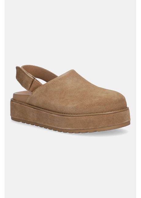 Steve Madden papuci din piele Mellow culoarea maro, cu platformă, 11004849