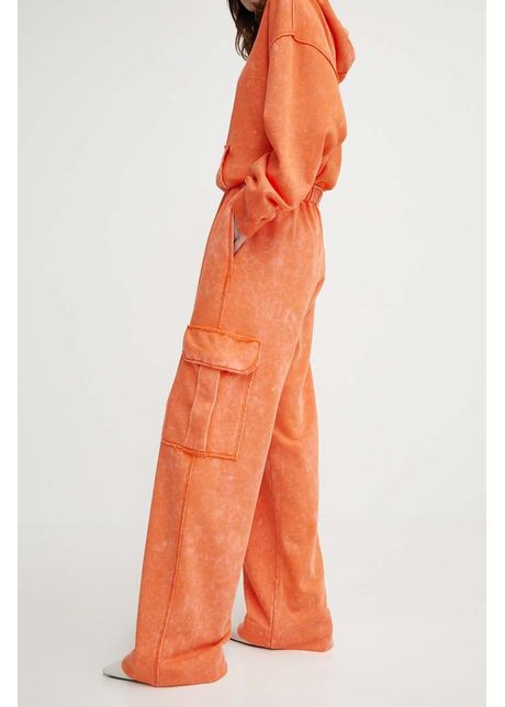 Stine goya pantaloni de trening culoarea portocaliu lat high waist sg5383
