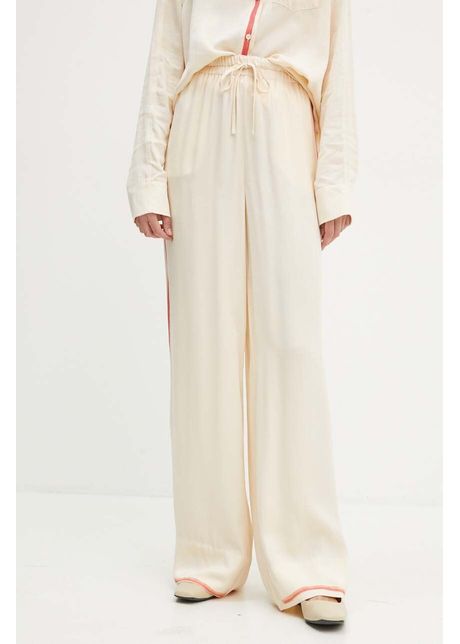 Stine goya pantaloni femei culoarea bej drept high waist sg5856