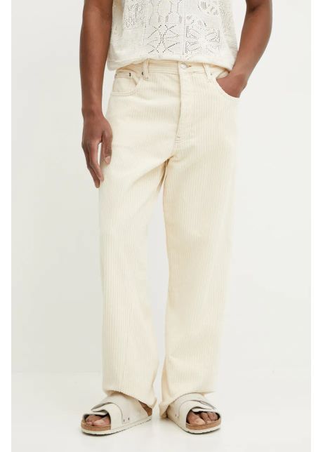 Sunflower pantaloni de catifea cord culoarea bej drept 5104
