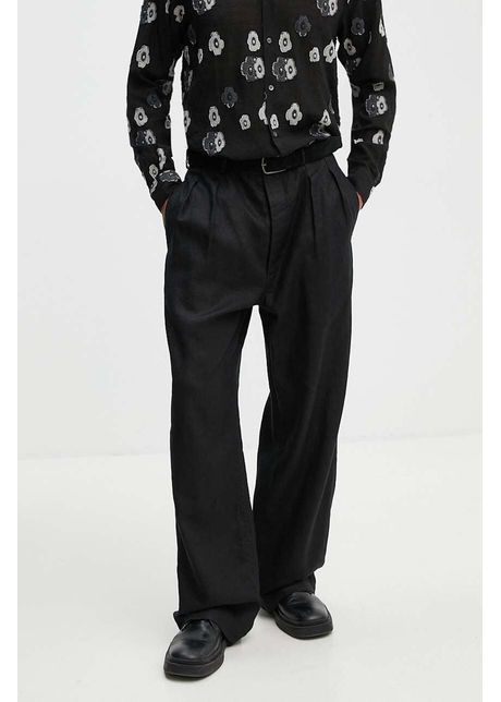 Sunflower pantaloni din in culoarea negru drept 4148