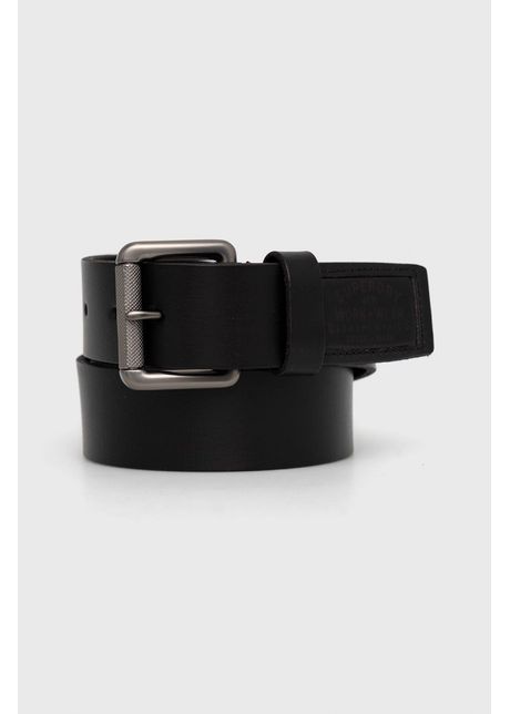 Superdry curea de piele b rba i culoarea negru