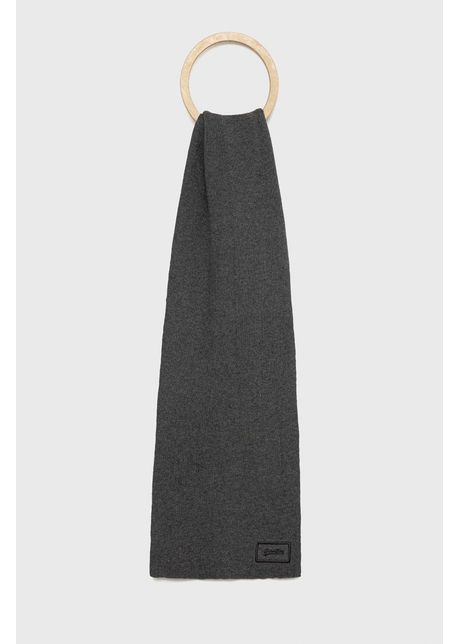 Superdry esarfa din bumbac culoarea gri neted
