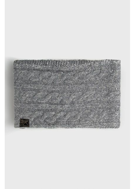 Superdry fular din amestec de l n culoarea gri melanj