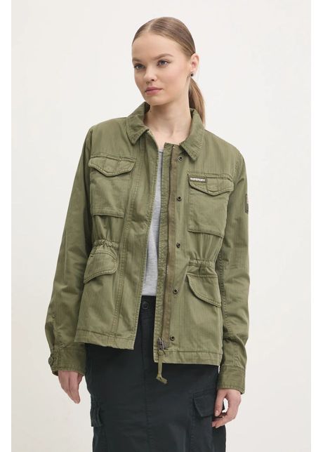 Superdry jacheta de bumbac culoarea verde de tranzitie w5011761a a2q