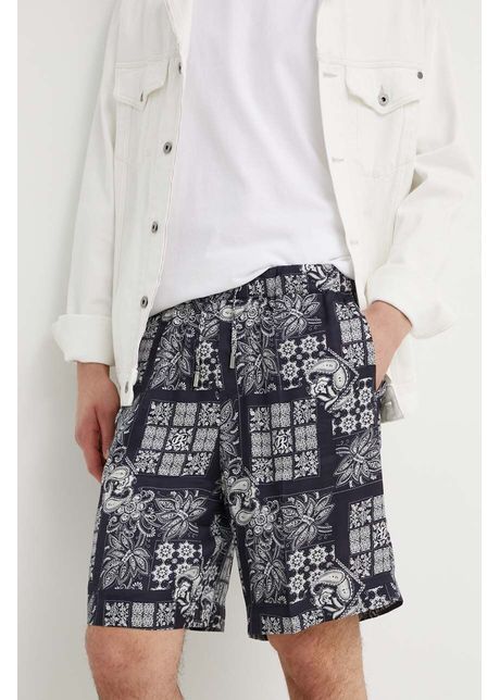 The kooples pantaloni scurti barbati culoarea albastru marin hsho28059k