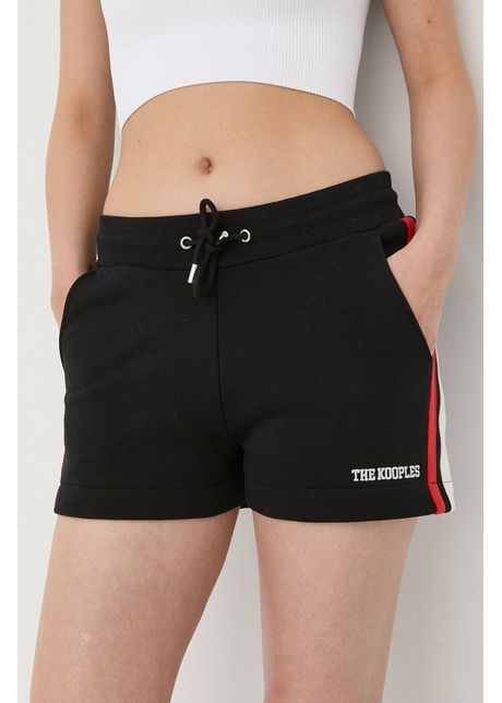 The kooples pantaloni scurti femei culoarea negru neted high waist