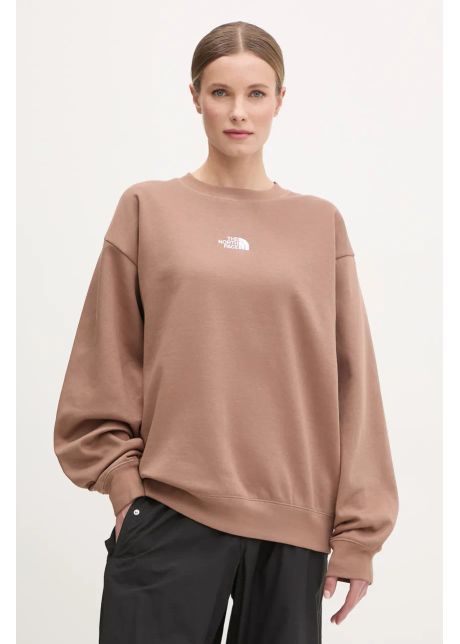 The north face bluza essential femei culoarea maro cu imprimeu nf0a89ep6ih1
