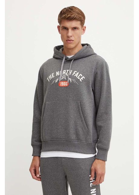 The north face bluza hoodie varsity graphic barbati culoarea gri cu glug cu imprimeu nf0a89djdyy1