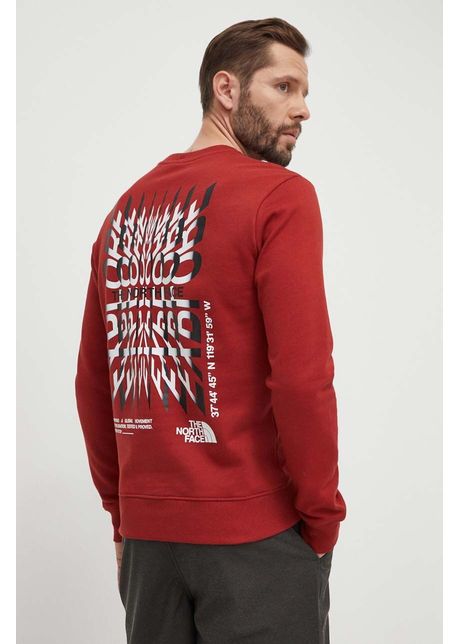 The north face hanorac de bumbac barbati culoarea rosu cu imprimeu nf0a87ebpoj1