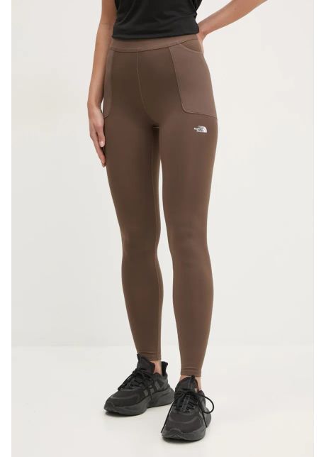 The north face leggins sport refina femei culoarea maro neted nf0a89181oi1