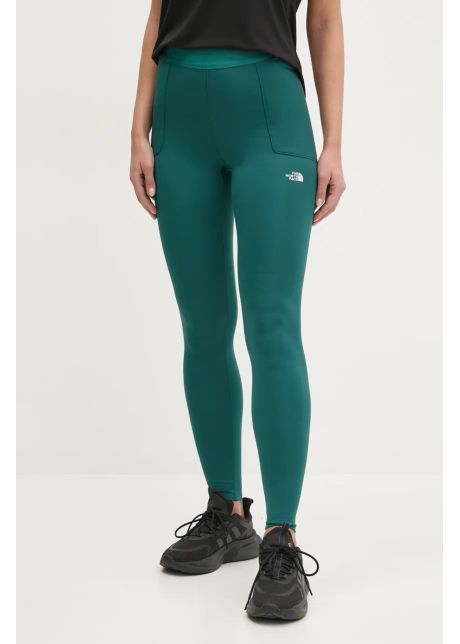 The north face leggins sport refina femei culoarea turcoaz neted nf0a89186gi1