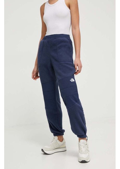 The north face pantaloni de trening culoarea albastru marin neted