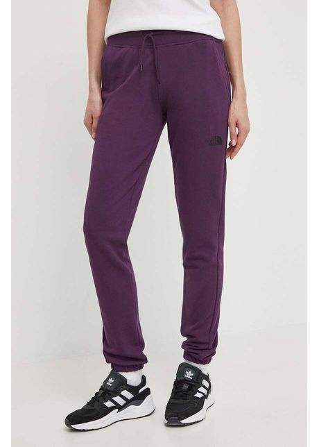 The north face pantaloni de trening din bumbac culoarea violet neted nf0a87e4v6v1