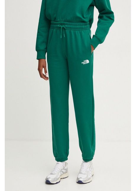 The north face pantaloni de trening din bumbac essential jogger culoarea verde neted nf0a8a6knl11