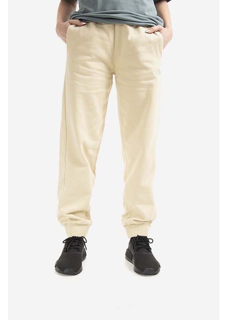 The north face pantaloni de trening din bumbac oversized jogger culoarea bej uni nf0a5ige 3x4