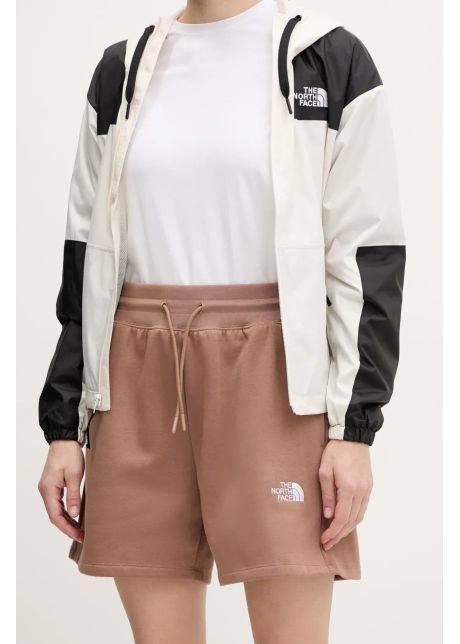 The north face pantaloni scur i essential relaxed femei culoarea maro cu imprimeu high waist nf0a8c2f6ih1