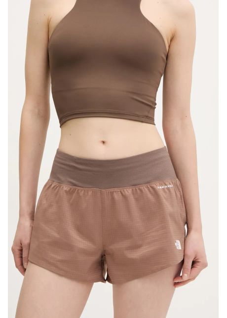 The north face pantaloni scur i sport sunriser femei culoarea maro cu imprimeu high waist nf0a8bc05k21