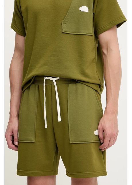 The north face pantaloni scur i terry regular culoarea verde nf0a8c29pib1