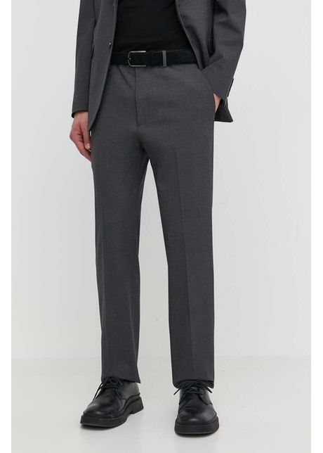 Theory pantaloni de lana culoarea gri mulata