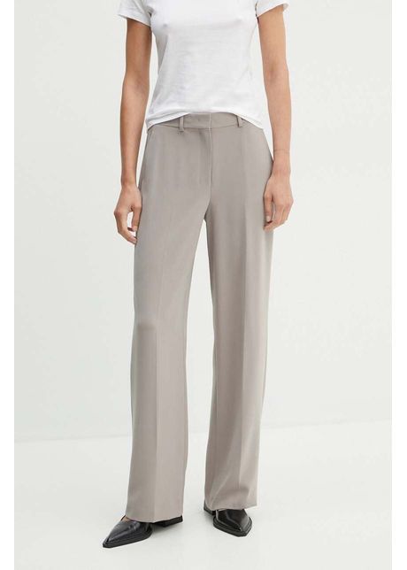 Theory pantaloni femei culoarea bej lat high waist o0709202
