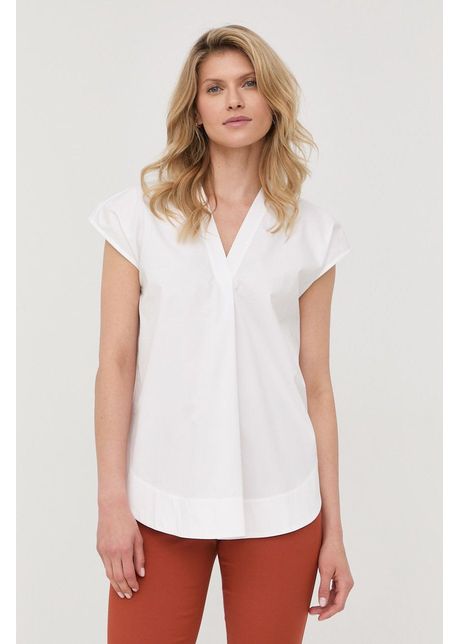 Tiger of sweden bluza din bumbac femei culoarea alb neted