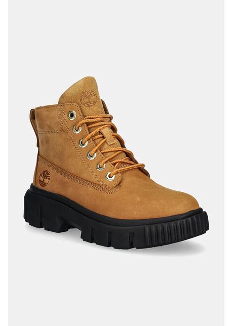 Timberland bocanci de piele Greyfield femei, culoarea maro, cu toc plat, TB0A5RP42311
