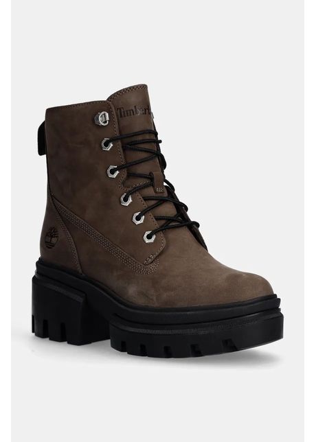 Timberland bocanci din nubuc everleigh culoarea maro cu toc drept tb0a2egsem51