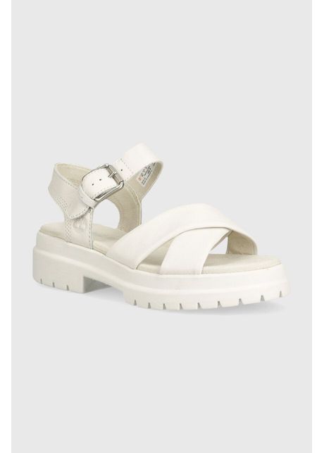 Timberland sandale de piele london vibe femei culoarea alb cu platforma tb0a62acem21