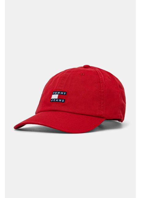Tommy jeans apc de baseball din bumbac culoarea rosu cu imprimeu