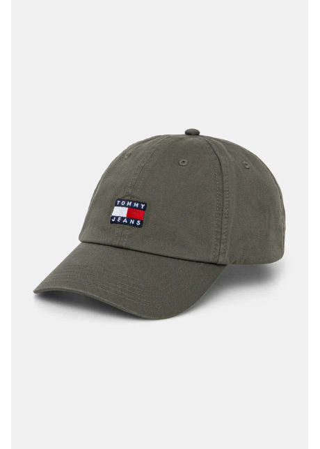 Tommy jeans apc de baseball din bumbac culoarea verde cu imprimeu