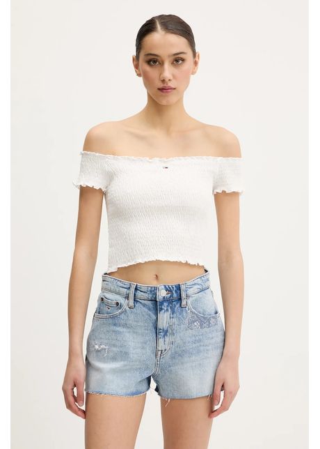 Tommy jeans bluz culoarea alb uni dw0dw20238