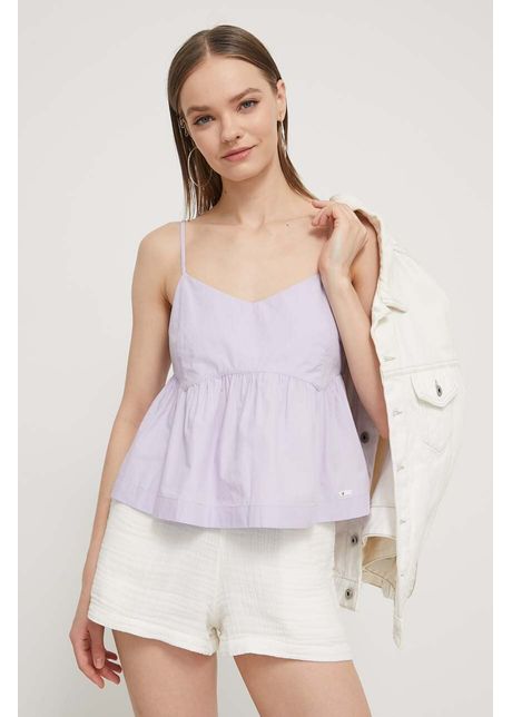 Tommy jeans bluza din bumbac femei culoarea violet neted