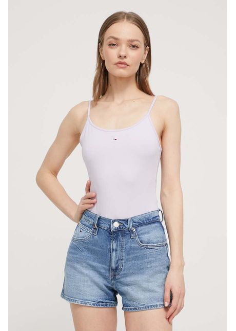 Tommy jeans body femei culoarea violet dw0dw17993