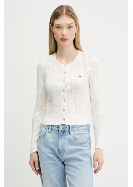 Tommy jeans cardigan culoarea bej light dw0dw20966