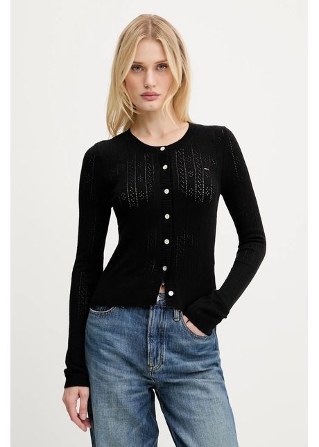 Tommy jeans cardigan culoarea negru light dw0dw20966