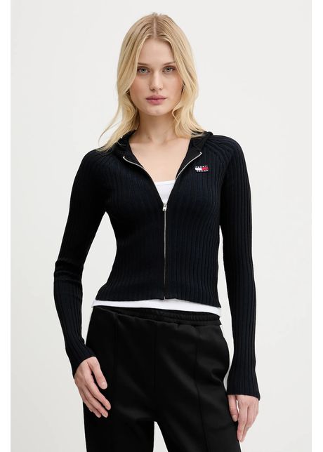 Tommy jeans cardigan culoarea negru light dw0dw20974