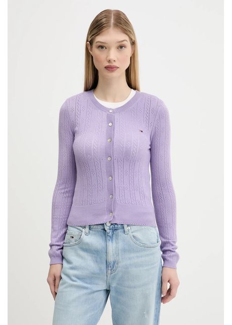 Tommy jeans cardigan culoarea violet light dw0dw20966