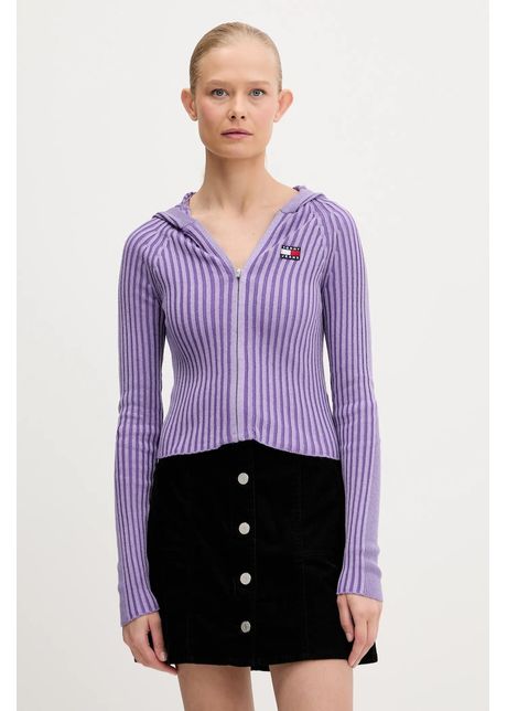 Tommy jeans cardigan culoarea violet light dw0dw20974