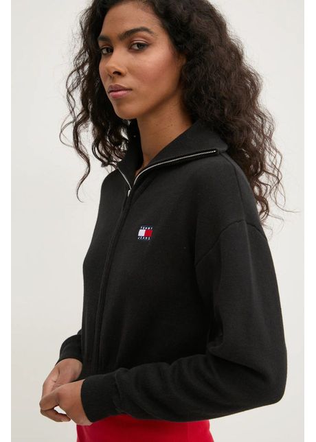 Tommy jeans cardigan din amestec de lana culoarea negru dw0dw19886