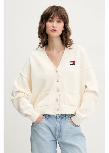Tommy jeans cardigan din bumbac culoarea bej dw0dw20257