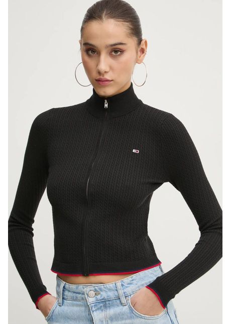 Tommy jeans cardigan femei culoarea negru dw0dw19337