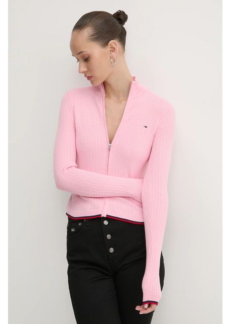 Tommy jeans cardigan femei culoarea roz dw0dw19337