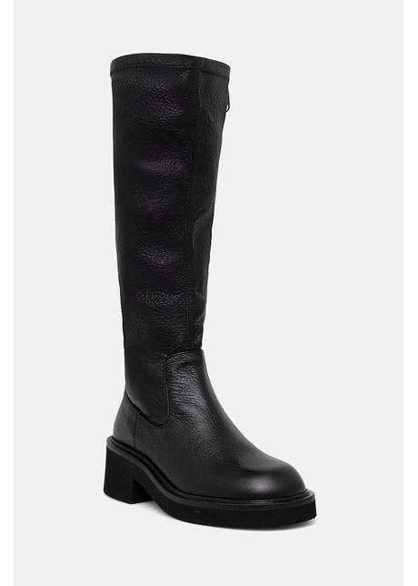 Tommy Jeans cizme TJW STRETCHY LONG BOOT culoarea negru, cu toc drept, EN0EN02851